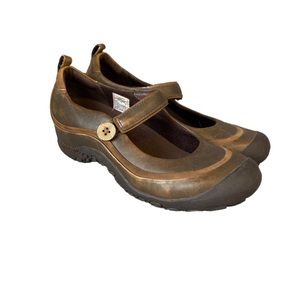 Merrell Plaza Emme Leather Mary Jane Brown Womens Ortholite Shoes Sz 8.5